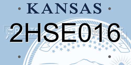 2HSE016 Kansas License Plate