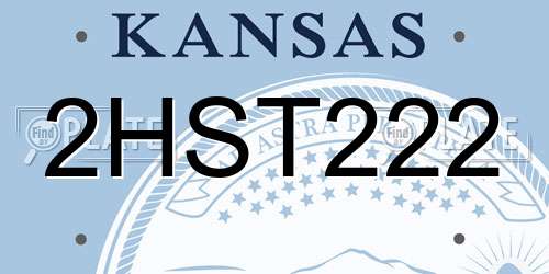 2HST222 Kansas License Plate