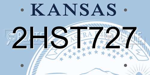2HST727 Kansas License Plate