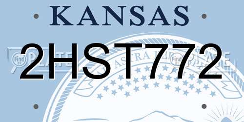 2HST772 Kansas License Plate