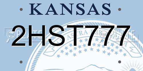 2HST777 Kansas License Plate