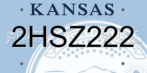 2HSZ222 Kansas License Plate