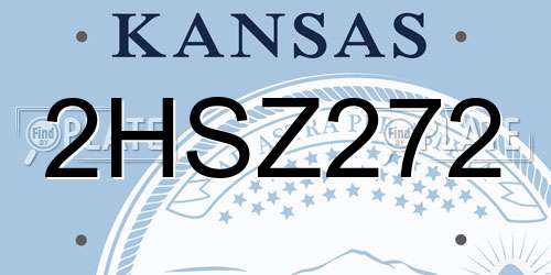 2HSZ272 Kansas License Plate