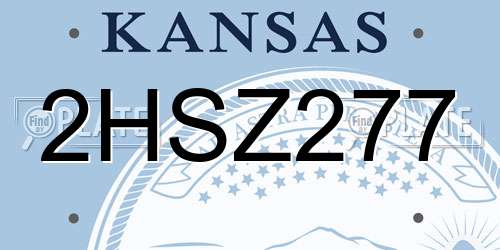 2HSZ277 Kansas License Plate