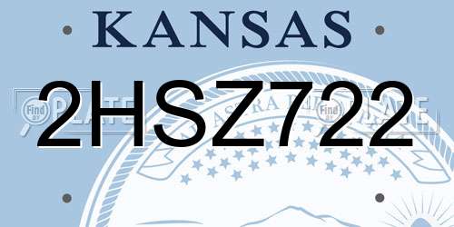 2HSZ722 Kansas License Plate