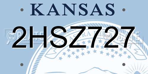 2HSZ727 Kansas License Plate