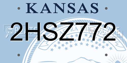 2HSZ772 Kansas License Plate