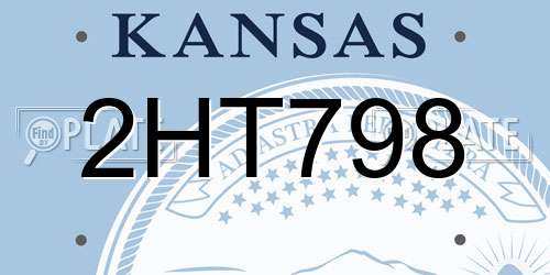 2HT798 Kansas License Plate
