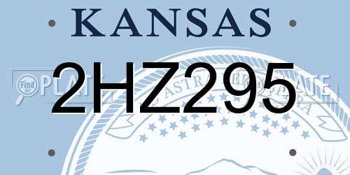 2HZ295 Kansas License Plate