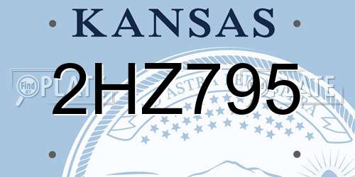 2HZ795 Kansas License Plate