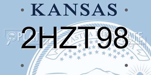 2HZT98 Kansas License Plate