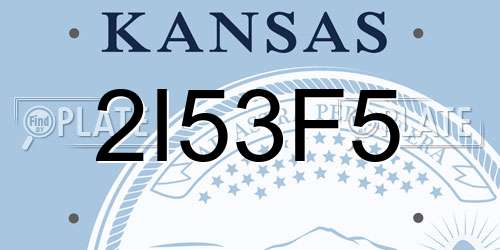 2I53F5 Kansas License Plate