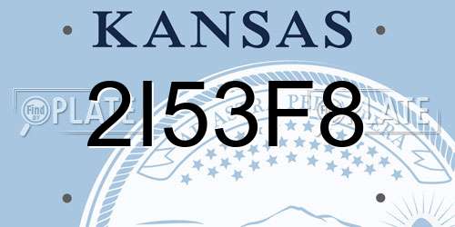 2I53F8 Kansas License Plate