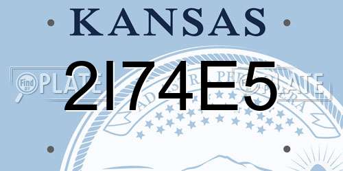 2I74E5 Kansas License Plate