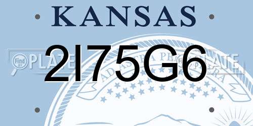 2I75G6 Kansas License Plate
