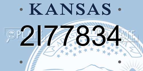 2I77834 Kansas License Plate