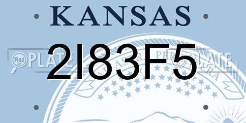 2I83F5 Kansas License Plate