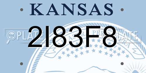 2I83F8 Kansas License Plate