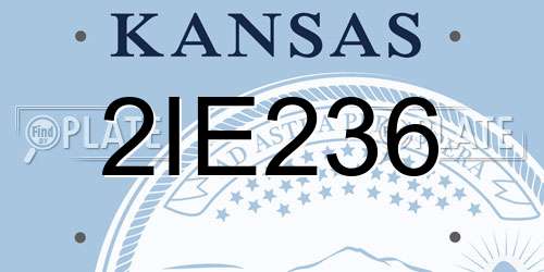 2IE236 Kansas License Plate