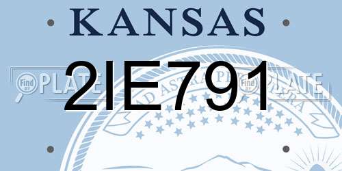 2IE791 Kansas License Plate