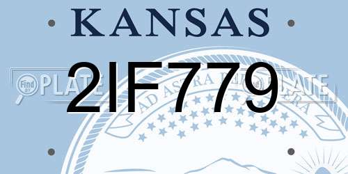 2IF779 Kansas License Plate
