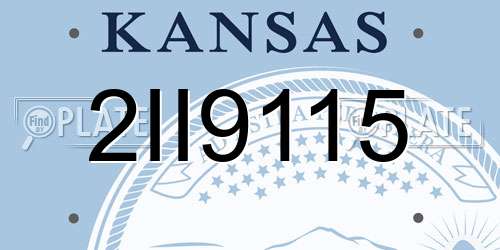 2II9115 Kansas License Plate