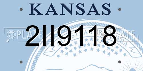 2II9118 Kansas License Plate