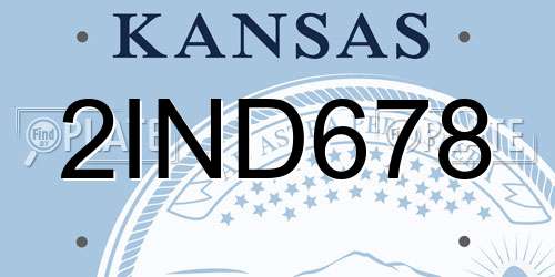 2IND678 Kansas License Plate