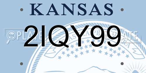 2IQY99 Kansas License Plate