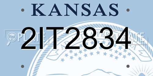 2IT2834 Kansas License Plate