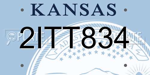 2ITT834 Kansas License Plate