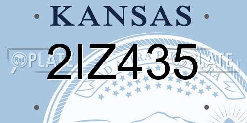 2IZ435 Kansas License Plate