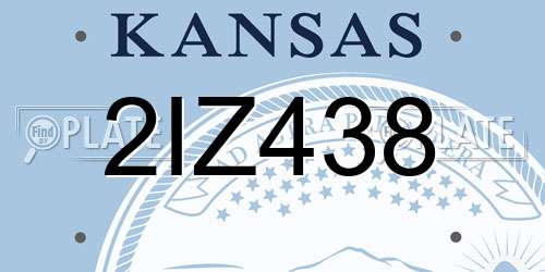 2IZ438 Kansas License Plate
