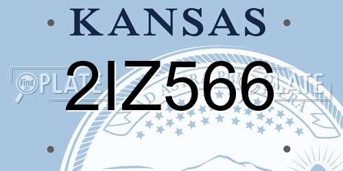 2IZ566 Kansas License Plate