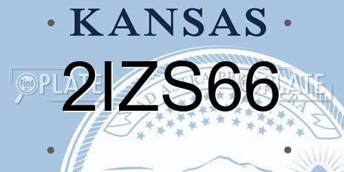 2IZS66 Kansas License Plate