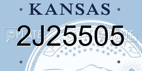2J25505 Kansas License Plate