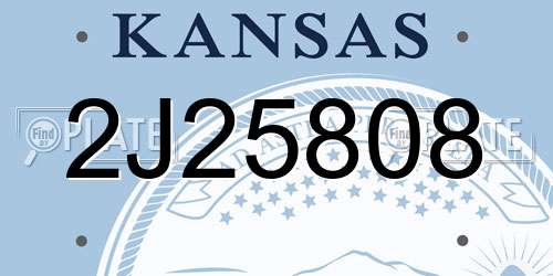 2J25808 Kansas License Plate