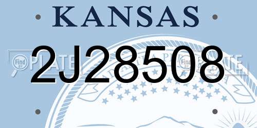 2J28508 Kansas License Plate
