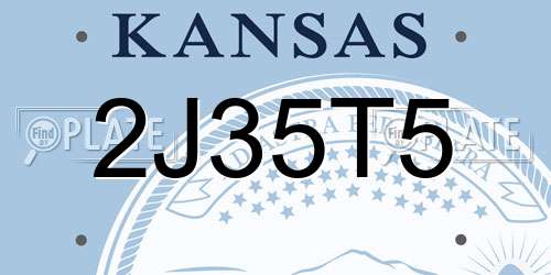 2J35T5 Kansas License Plate