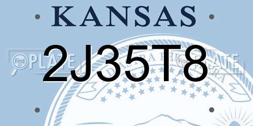 2J35T8 Kansas License Plate