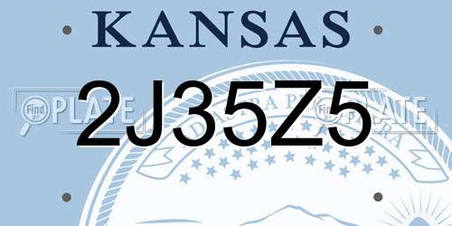 2J35Z5 Kansas License Plate