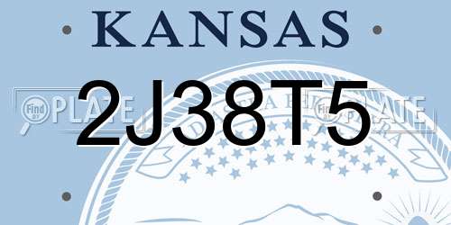 2J38T5 Kansas License Plate