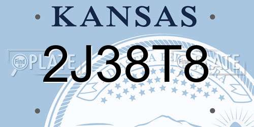 2J38T8 Kansas License Plate