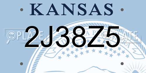 2J38Z5 Kansas License Plate