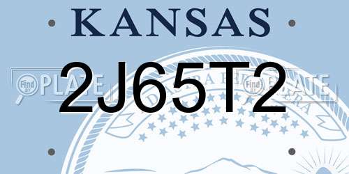 2J65T2 Kansas License Plate