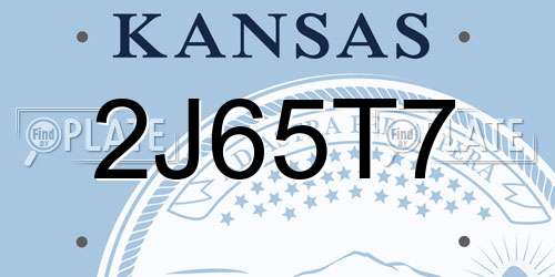2J65T7 Kansas License Plate