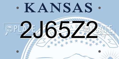 2J65Z2 Kansas License Plate