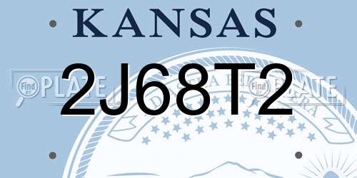 2J68T2 Kansas License Plate