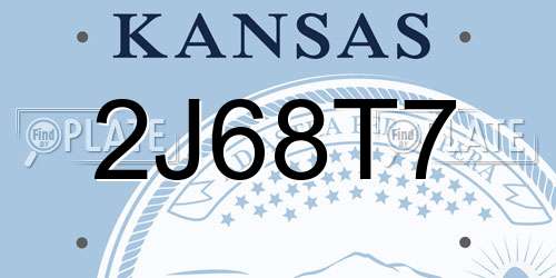 2J68T7 Kansas License Plate