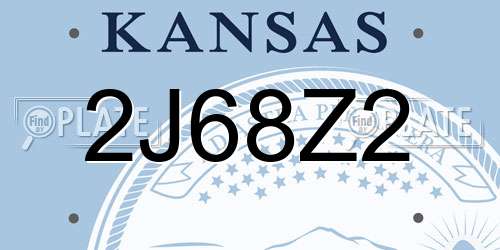 2J68Z2 Kansas License Plate